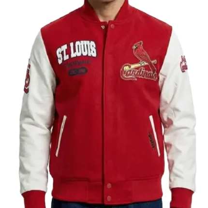 St. Louis Cardinals City Arch Red and White Varsity Jacket For Unisex