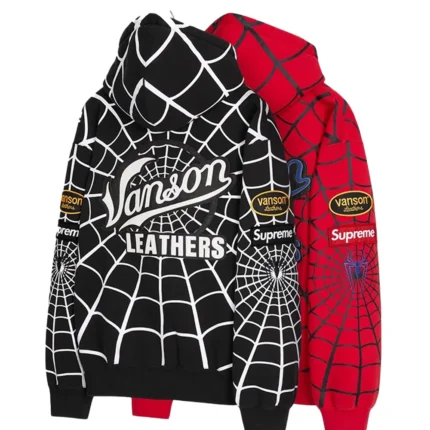 Supreme x Vanson Leathers Spiderman Zip Up Hoodie