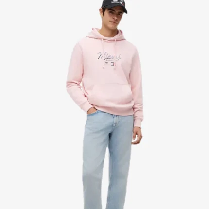 Tommy Hilfiger x Cadillac F1 Team Unisex Miami Graphic Pink Hoodie