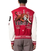 Amiri Logo-Patch Black and Red Varsity Jacket For Men & Women