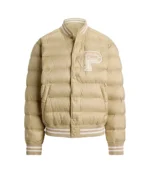 Polo Ralph Lauren 2026 Tan Brown Quilted Colden Letter Puffer Jacket For Unisex