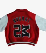 Rui Hachimura Saint Mxxxxxx x Jordan Red Varsity Jacket For Unisex