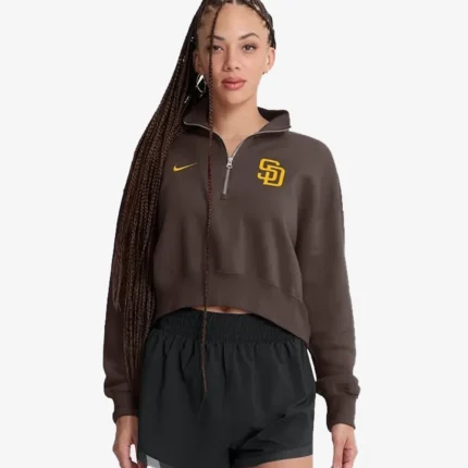 San Diego Padres Nike Brown Primetime Phoenix Fleece Half-Zip Sweatshirt