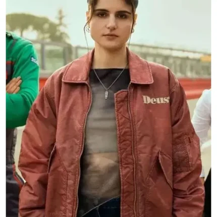 Unisex Blu Venturi Motorvalley Tv Series Caterina Forza Pink Bomber Jacket