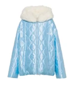 Drake ICEMAN Miu Miu Quilted Fur Hooded Puffer Jacket