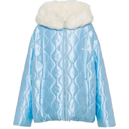 Drake ICEMAN Miu Miu Quilted Fur Hooded Puffer Jacket