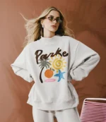 Unisex Parke Miami Graphic Mockneck Fleece Sweatshirt