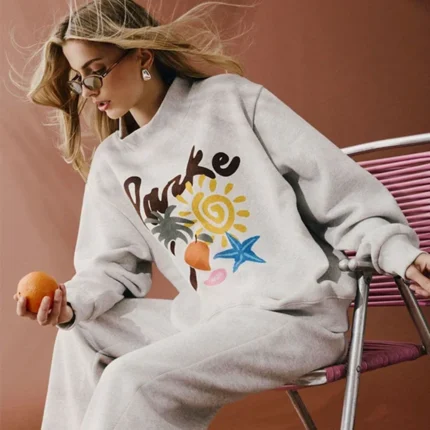Parke Miami Graphic Mockneck Fleece Sweatshirt
