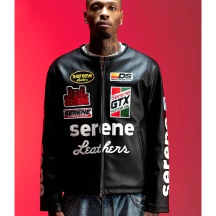 Serene GT Leather Black Double Zipper Jacket
