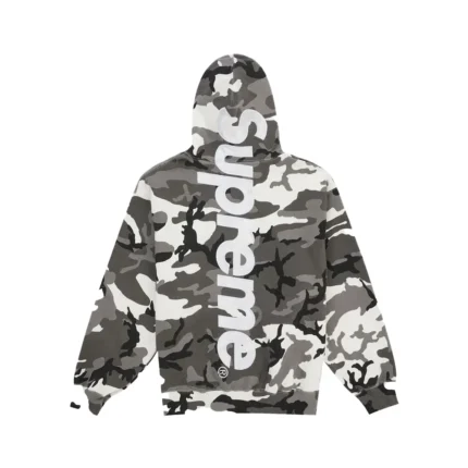 Supreme Satin Applique Hooded Camo Sweatshirt