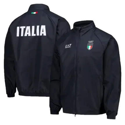 Unisex Winter Olympics 2026 Team Italy EA7 Emporio Armani Tech Navy Blue Jacket