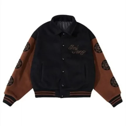 Gal Sang Varsity Black and Brown Jacket1