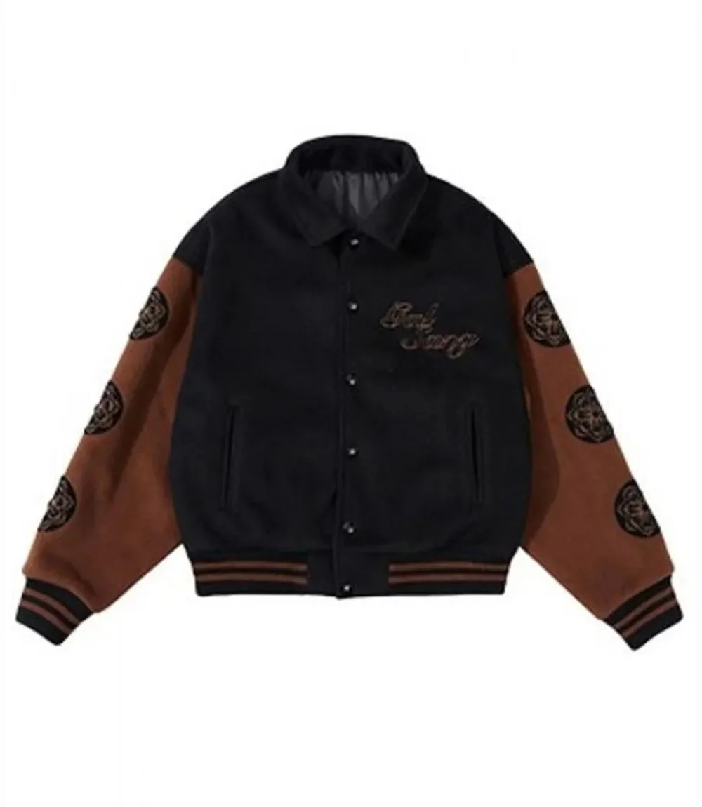 Gal Sang Varsity Black and Brown Jacket1 Gal Sang Varsity Black and Brown Jacket1