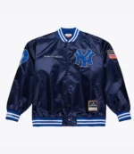 Yankees Jay-Z The Blueprint x Mitchell & Ness Navy Satin Full-Snap Jacket1
