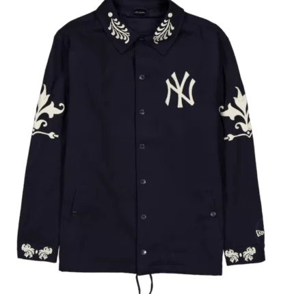 Yankees New Era Navy Coaches Full-Snap Jacket1