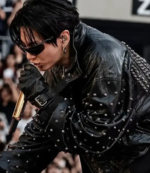 BTS Jungkook Paris Tour 2026 Studded Black Jacket 1