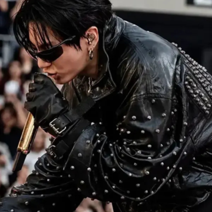 BTS Jungkook Paris Tour 2026 Studded Black Jacket 1