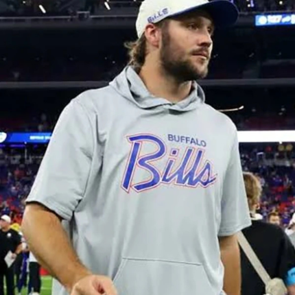Buffalo Bills Josh Allen Nike Grey Hooded T-Shirt 2