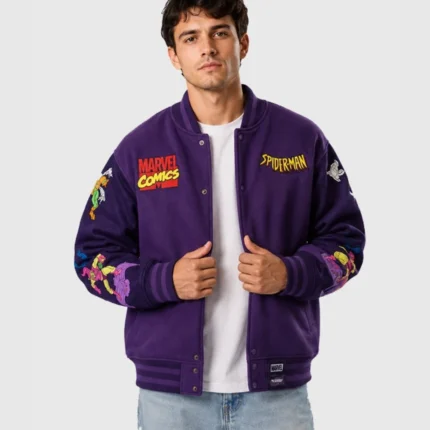 Cakeworthy Spider Man 90’s Varsity Jacket1