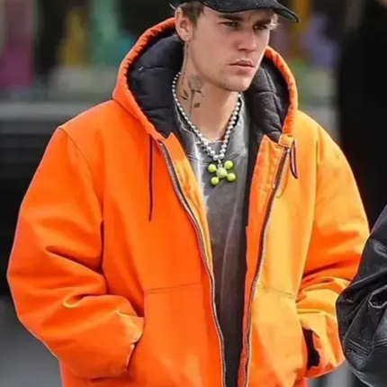 Los Angeles Justin Bieber Signature Orange Jacket 1