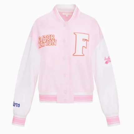 LoveShackFancy Florida Gators Women’s Full-Snap Varsity Jacket 1