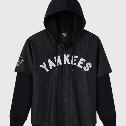 OVO x MLB Black Button-Up Jersey Hoodie 1