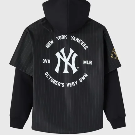 OVO x MLB Black Button-Up Jersey Hoodie 2