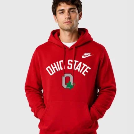 Ohio State Nike Legacy Arch Club Red Hoodie1