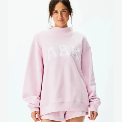 Parke Polka Dot Letter Varsity Mockneck Sweatshirt1