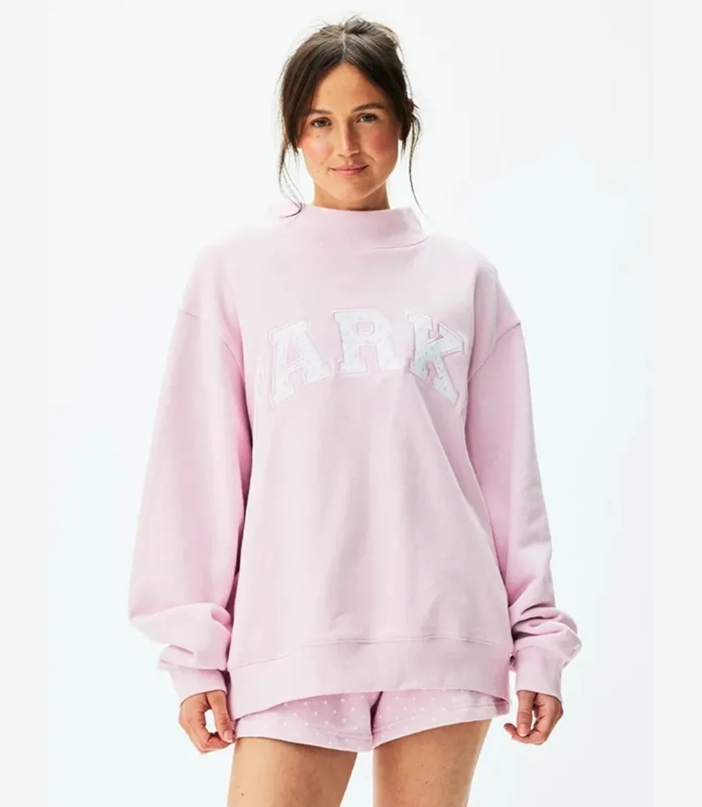 Parke Polka Dot Letter Varsity Mockneck Sweatshirt1 Parke Polka Dot Letter Varsity Mockneck Sweatshirt1