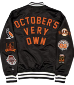 San Francisco Giants OVO x New Era Men’s Black Full-Snap Satin Jacket 2