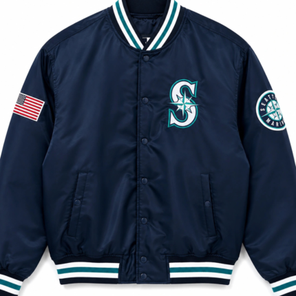 Seattle Mariners MLB Classic Satin Bomber Jacket 1