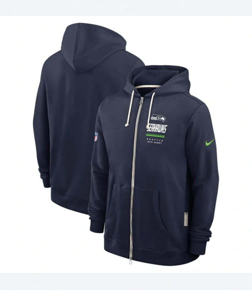 Seattle Seahawks Nike Navy Quarterback Scramble Hoodie 1 Seattle Seahawks Nike Navy Quarterback Scramble Hoodie 1