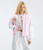 Women’s Florida Gators LoveShackFancy Pink Varsity Jacket 3