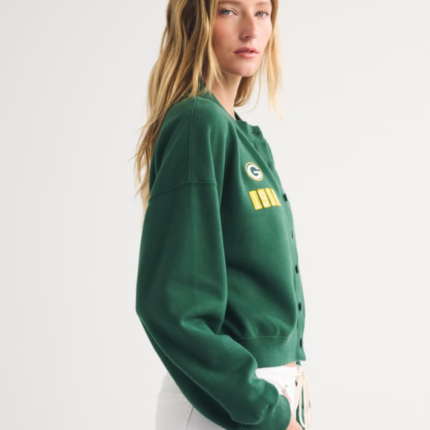 Abercrombie Green Bay Packers Sunday Shrunken Cardigan 1