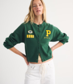 Abercrombie Green Bay Packers Sunday Shrunken Cardigan