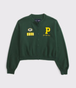 Abercrombie Green Bay Packers Sunday Shrunken Cardigan 3
