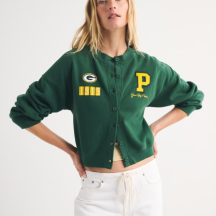 Abercrombie Green Bay Packers Sunday Shrunken Cardigan