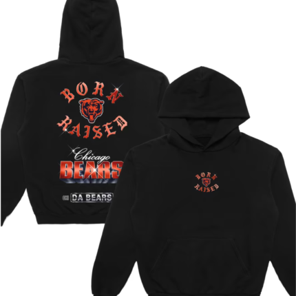 Born x Raised x Chicago Bears Chrome Rocker Black Hoodie 1