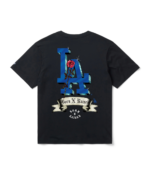 Born x Raised x Los Angeles Dodgers Rose 2026 Black T-Shirt 1