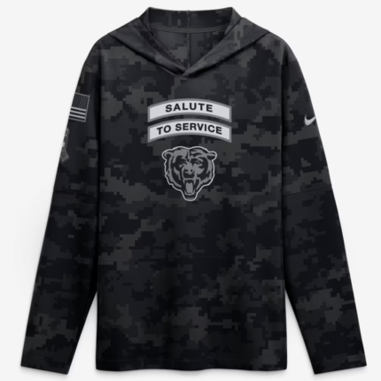 Chicago Bears 2026 Salute to Service Hooded Long-Sleeve Shirt 1