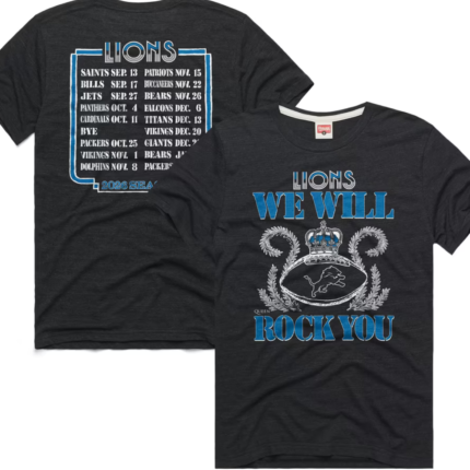 Detroit Lions 2026 NFL Schedule Charcoal Tri-Blend T-Shirt 1