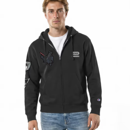 Disney x Champion Darth Vader Las Vegas Raiders Black All-Star Zip-Up Hoodie 1