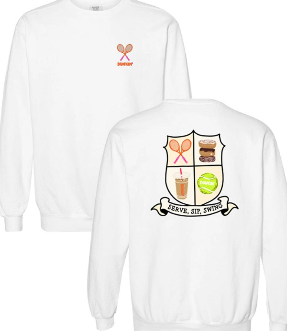Dunkin’ 2026 Tennis Collection Crewneck Sweatshirt 1 Dunkin’ 2026 Tennis Collection Crewneck Sweatshirt 1