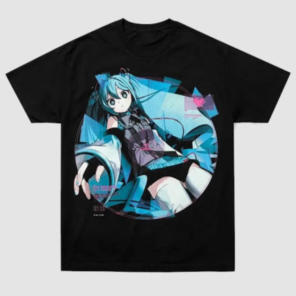 Hatsune Miku x Aiobahn x GEEKS RULE Unisex Black T-Shirt 1