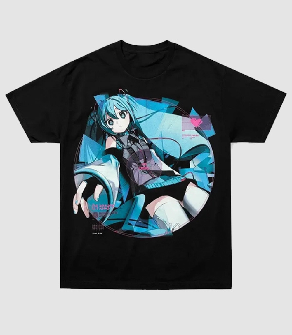 Hatsune Miku x Aiobahn x GEEKS RULE Unisex Black T-Shirt 1 Hatsune Miku x Aiobahn x GEEKS RULE Unisex Black T-Shirt 1