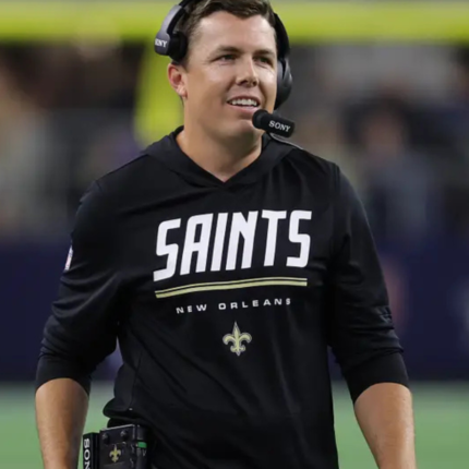 Kellen Moore Saints 2026 Sideline Hooded T-Shirt 1