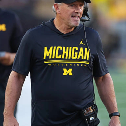 Kyle Whittingham Michigan Wolverines 2026 Black Hooded Tee 1