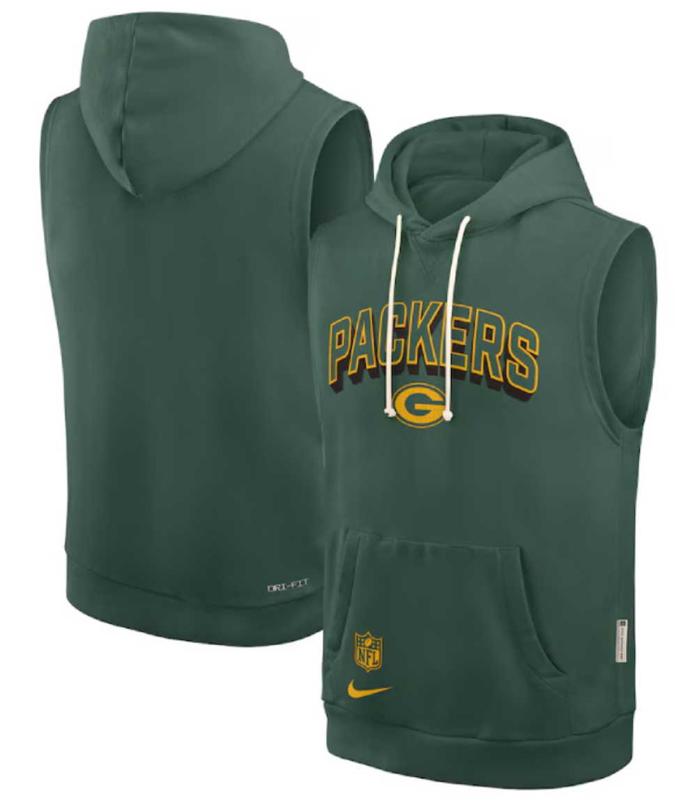 Matt LaFleur Green Bay Packers Sleeveless Hooded Shirt 1 Matt LaFleur Green Bay Packers Sleeveless Hooded Shirt 1