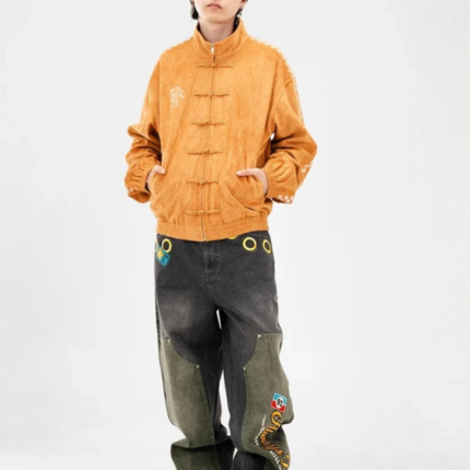 Neptun x Sonic Orange Suede Leather Jacket 2